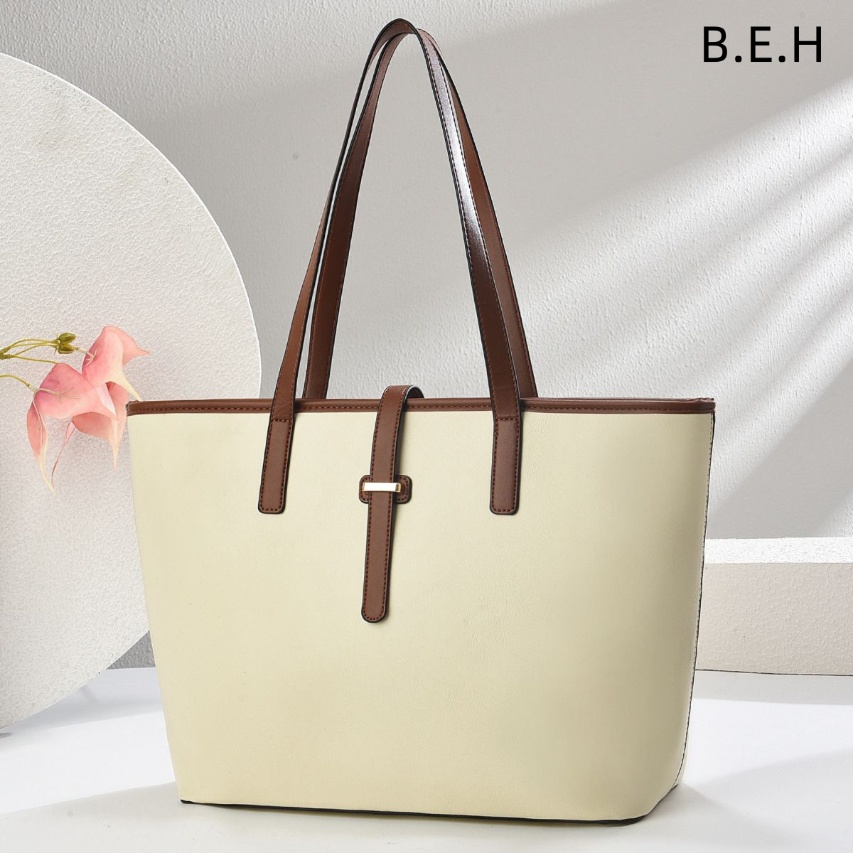 Bolso Tote de Hombro y Mano para Mujer de Cuero PU con Cierre de Cremallera para Uso Diario image 3