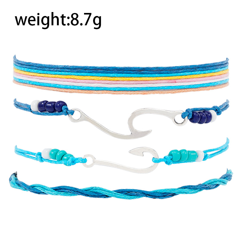 1 Set Quantity Beach Tortoise Starfish Flower Alloy Rope Shell Wholesale Bracelets
