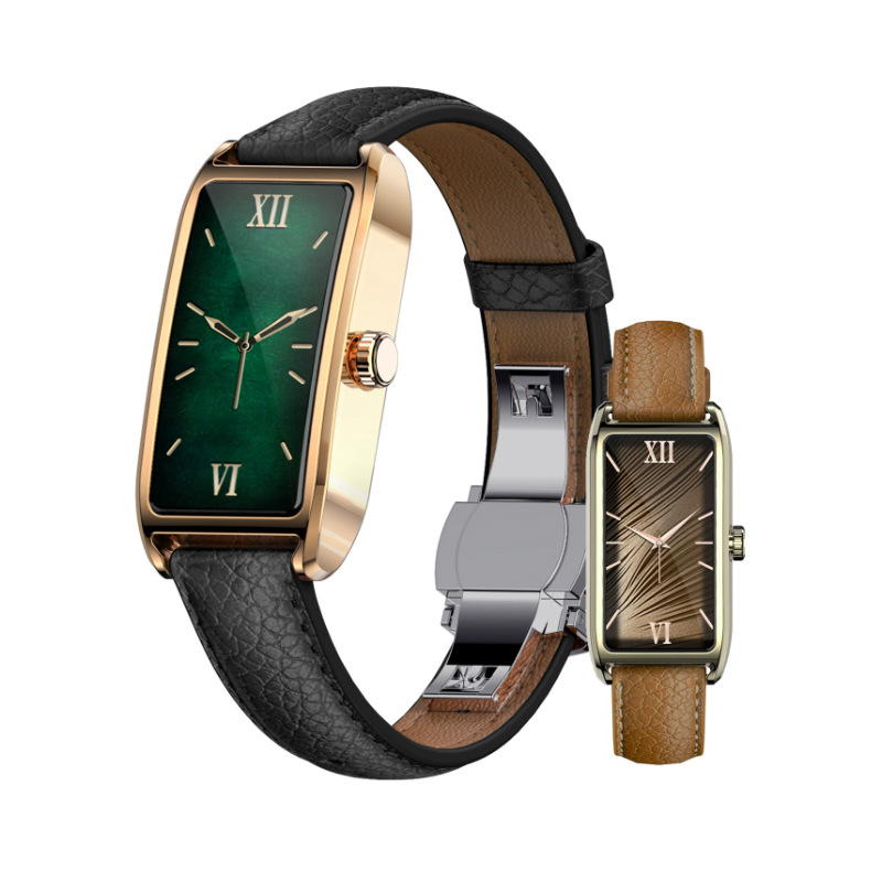 Dora t Women's Small Square Green Watch Heart Rate Blood Pressure Blood Oxygen Monitoring Message Reminder Multi-Sport Watch