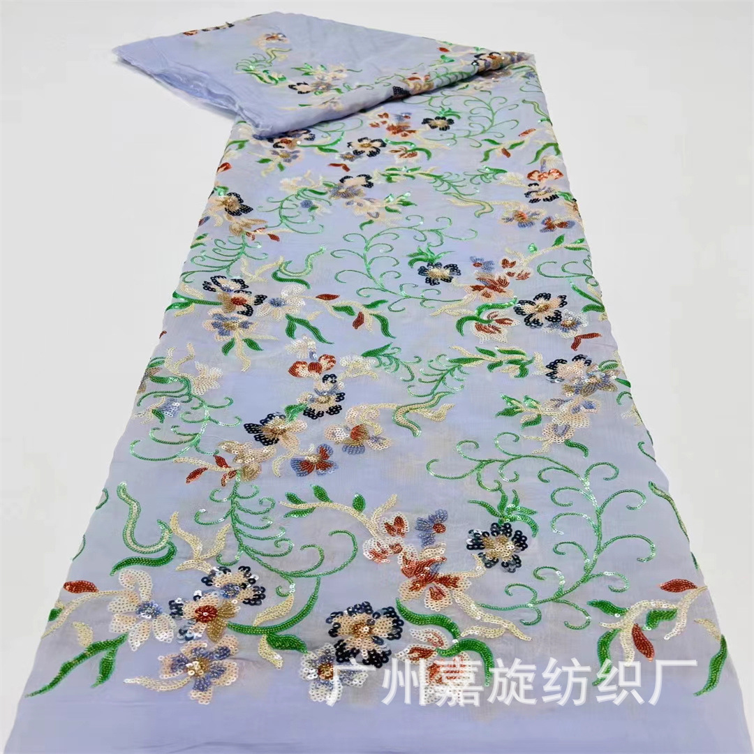Tejido de brillo chino vestido de boda francés vestido de Tianxi cheongsam vestido de encaje hecho a mano DIY cuentas bordadas tela