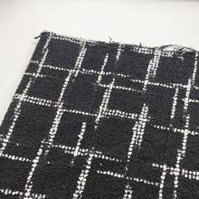 厂家混色小香风黑白格子面料 秋冬粗纺毛呢大衣鞋帽裤裙箱包毯布