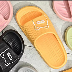  New EVA Household Slippers for Couples Thick-soled Lightweight Cartoon Indoor Bathroom Sandals and Slippers Wholesale