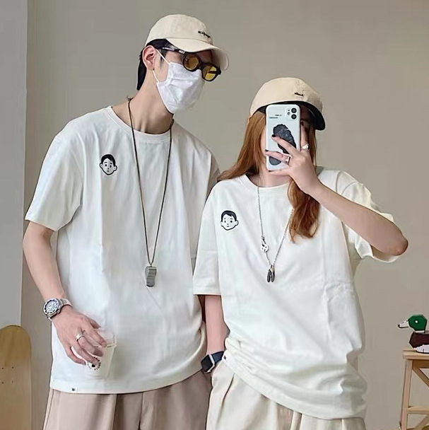 Trbottomy Xinbai Nb Villain Men's T-Shirt Short-Sleeved Women's Clothing with White Summer Breathable Bottoming Shirt