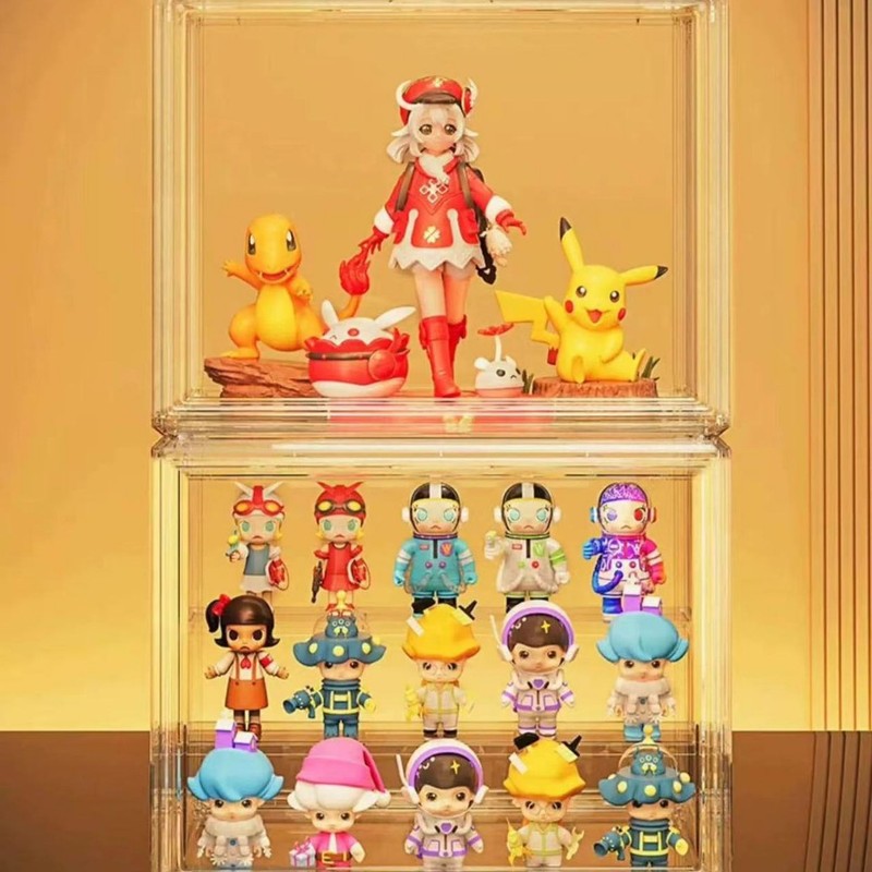 バブルマートディスプレイボックス防塵人形装飾品ハンドディスプレイキャビネットブラインドボックス透明収納アクリルディスプレイスタンド|undefined