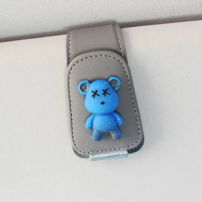 Creative car glasses clip Car Glasses Clip/Bill Clip - dark-gray-blue-bear