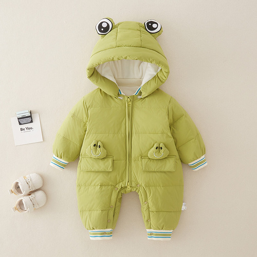 Infant winter clothes baby winter set down jacket onesie white goose down crawling suit newborn outdoor carrier clothing thickened