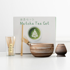 日本製抹茶茶碗セット、粗陶窯宋代茶碗、抹茶道具、百本立茶筅、越境専用