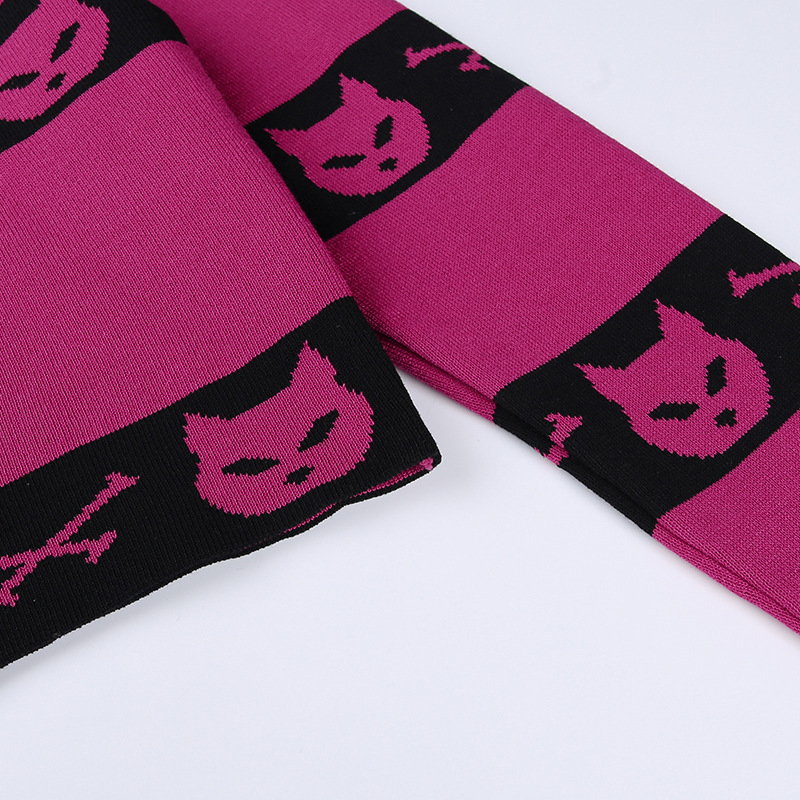 Suéter de jacquard de manga larga estilo diablo NSGYB98536