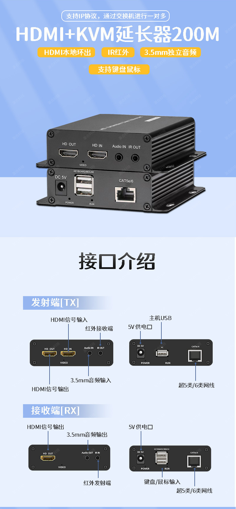 HDMI延长器 KVM光端机 光纤延长器