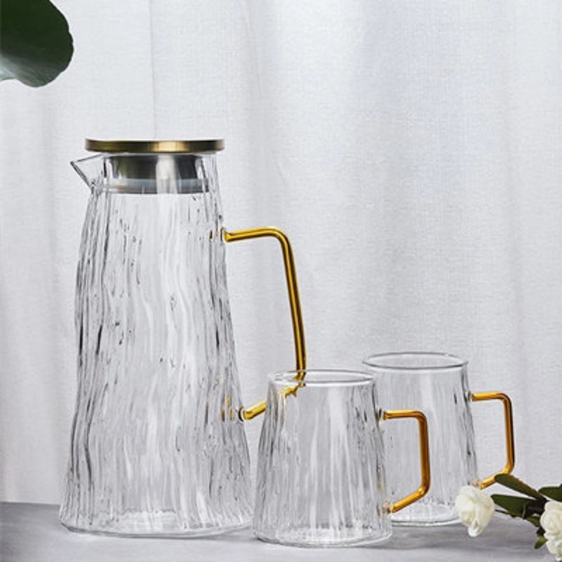 Nuevo traje de alta borosilicato glaciar botella de agua fría traje grueso vidrio gran capacidad olla creativa resistente al calor botella de agua fría