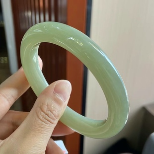 Jin Yu Tang Xinjiang Hotan Yu 61 big ring mouth Hotan Yu Qingshui bracelet ring mouth: 61*12mm