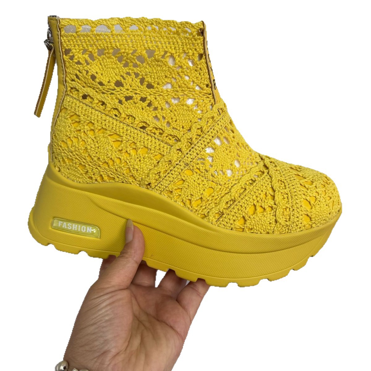 Giày sneaker nữ đế dày lưới ren hở mũi phong cách thể thao thời trang — Be 5067, Vang 5067, Den 5067
