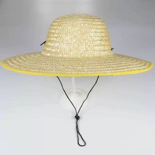 Migrant workers' large-brimmed wheat straw hat construction site country labor protection hat straw hat sun protection hat sun protection fishing hat pet hat