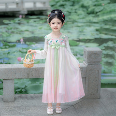 女童春秋新款汉服古装连衣裙儿童裙子中国风仙女服装幼儿园表演服