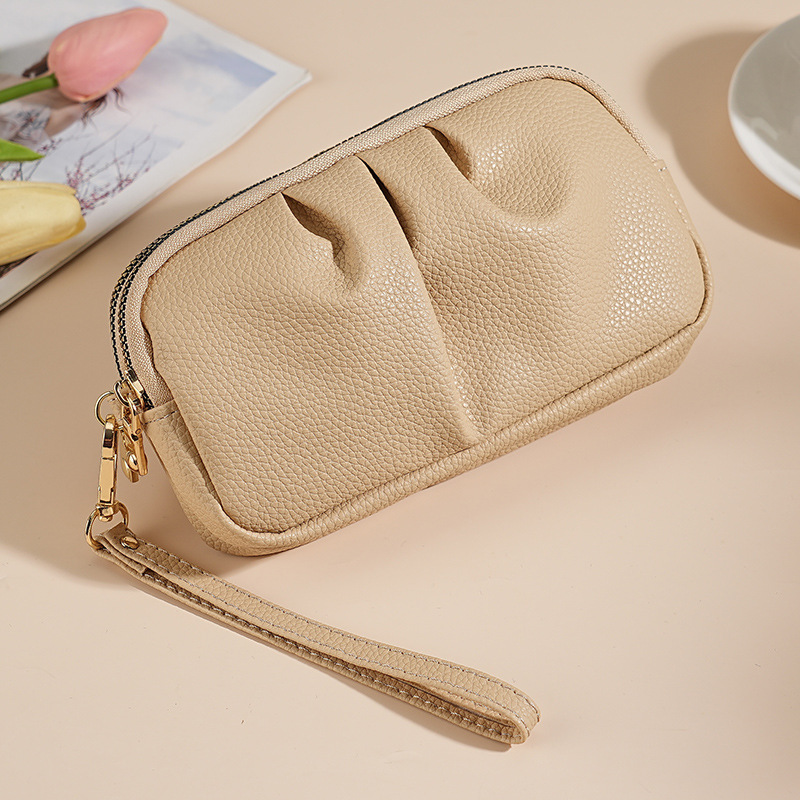 Nuevo mini bolso de mano de cuero PU para mujeres bolso de cuello de madre de doble capa de gran capacidad temperamento bolso de mujer bolso de teléfono móvil