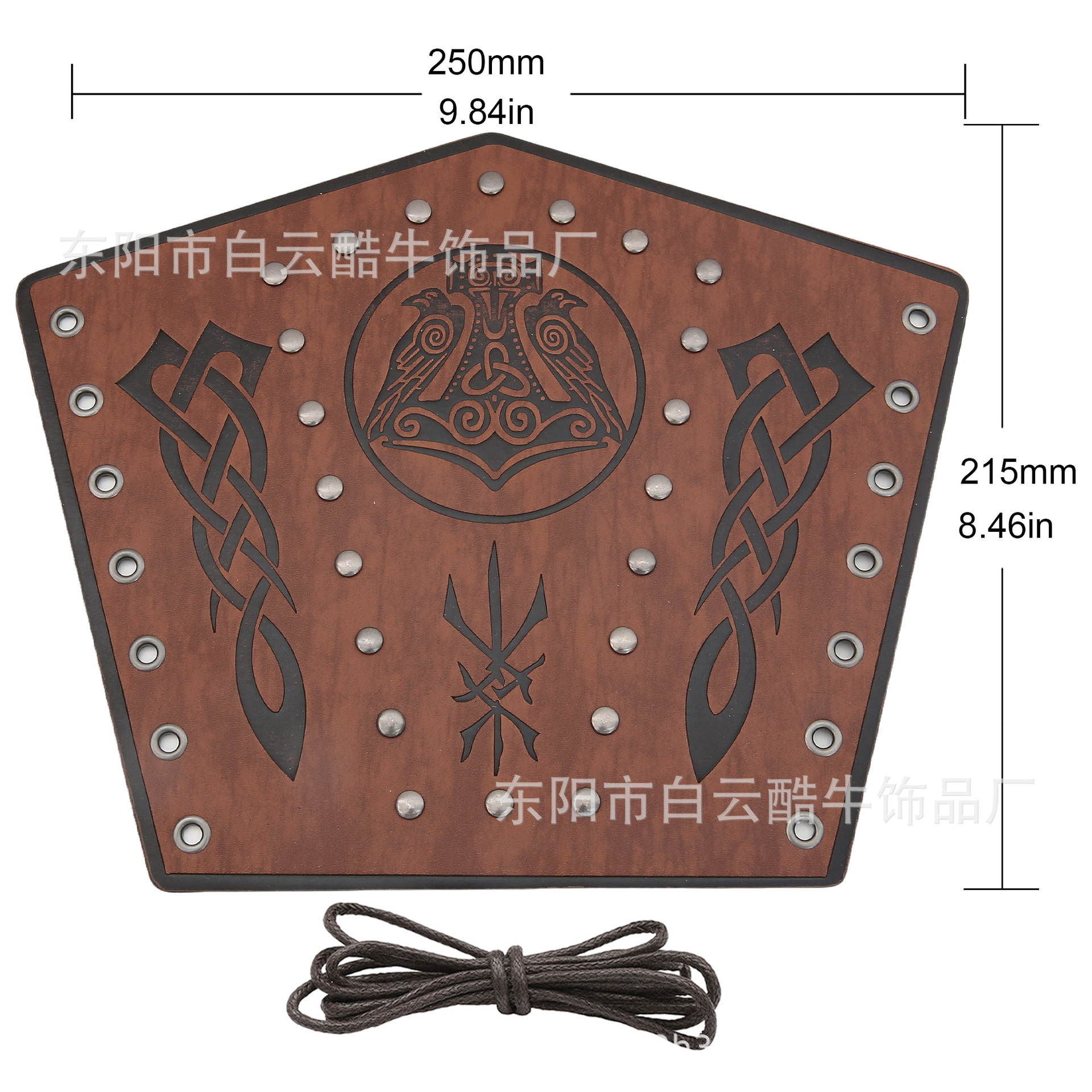 Pulseras exageradas de gran venta de Temu, pulseras con remaches de PU de estilo medieval, protectores de brazos de ciclismo con cuerda encerada personalizada, accesorios de COSPIAY