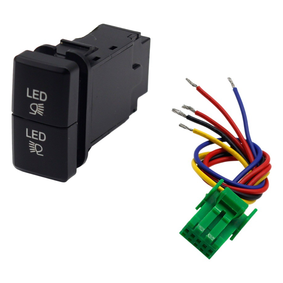 Coche doble interruptor botón arnés de cableado modificación interruptor de prensa ToyotaFogLampSwitch adecuado para Toyota