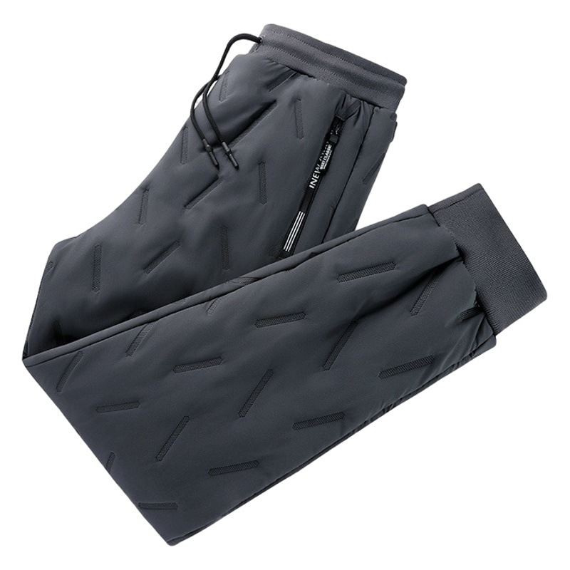 Lamb Wool Cross-Border Cotton Pants Autumn and Winter Fleece-Lined Cold-Proof Men's Elastic Waist Casual Pants Cold-Proof and Warm Long Pants