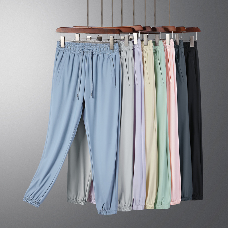 Nuevos pantalones de hielo delgados al aire libre de secado rápido pantalones de mujer pantalones deportivos grandes pantalones de aire acondicionado al por mayor