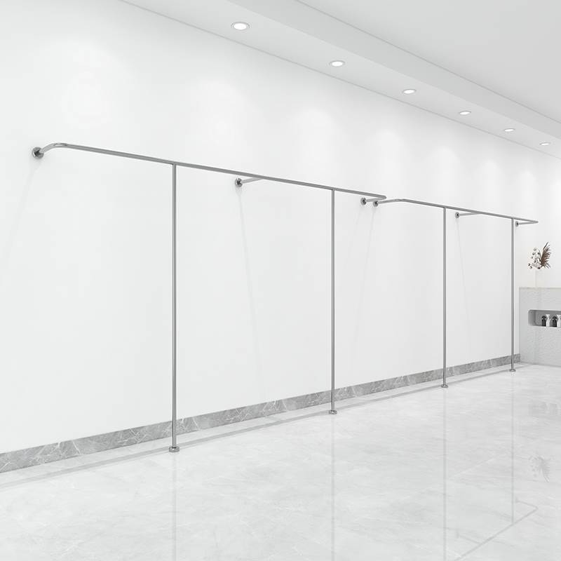 Clothing Store Stainless Steel Display Rack Women's Clothing Wall-Mounted Storage Shelf Wall-Mounted Clothes Rack Wall-Mounted Clothes Rod