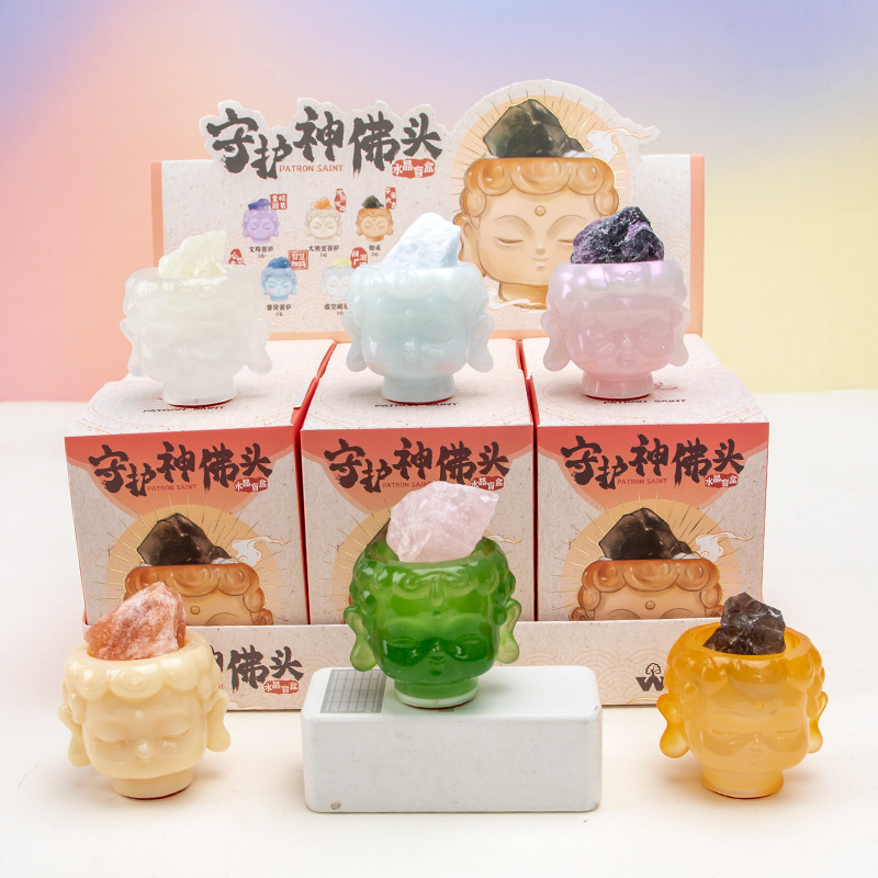 守护神佛头水晶盲盒创意卡通树脂潮玩公仔手办树脂工艺品闺蜜生日