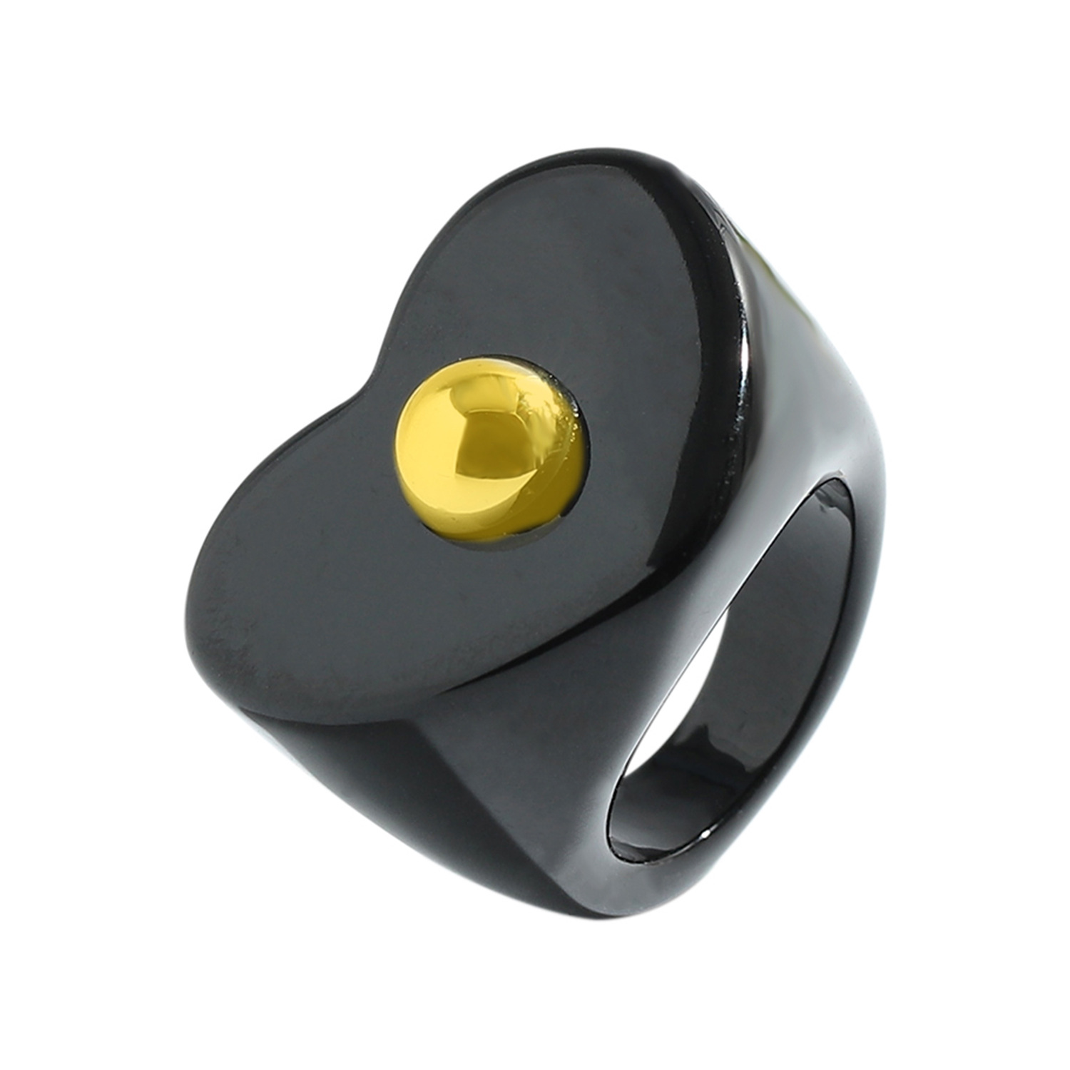 Nihaojewelry wholesale jewelry new style simple color resin heart diamond ring