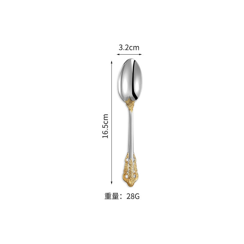 クロスボーダーステンレスナイフフォークスプーンレトロレリーフ食器セットギフトボックスホテルレストラン宮廷ステーキナイフフォークスプーン|undefined