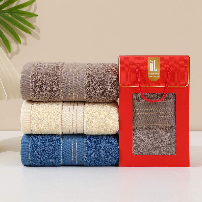 In-Stock Wedding Celebration Gift Single Box Gift Cotton Towel Absorbent Face Wash Towel Gift Box Set