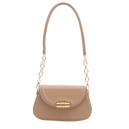 High-Quality Update Solid Color 2024 New Winter Retro Fashion Casual Crossbody Shoulder Underarm Chain Small Square Women's Bag
