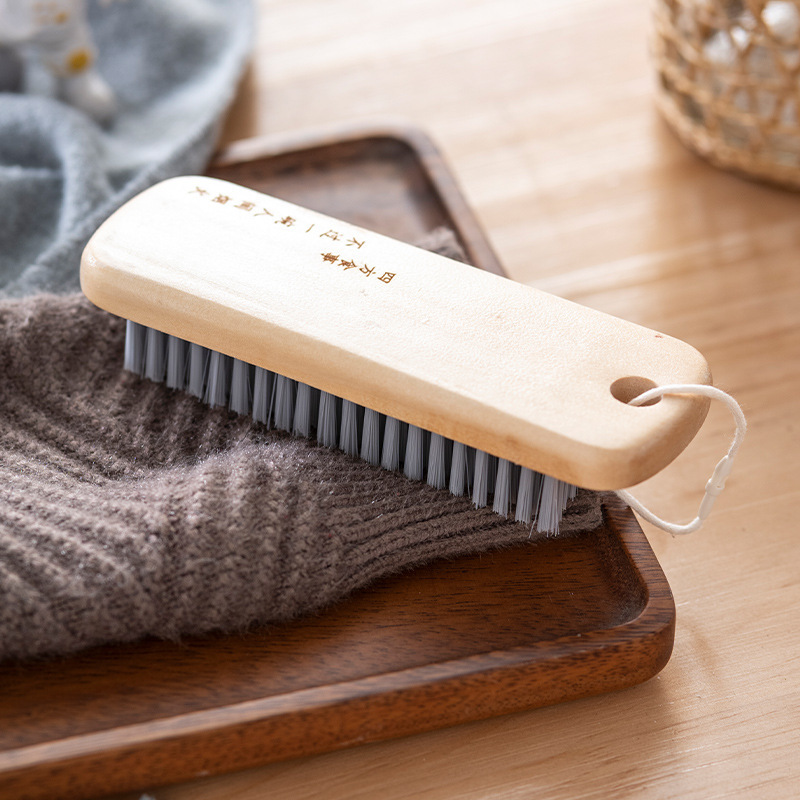 Fabricantes al por mayor cepillo de ropa de madera sólida, cepillo de ropa de pelo suave, cepillo de lavandería de pelo denso, limpieza, descontaminación, cepillo de limpieza no daña ropa image 4