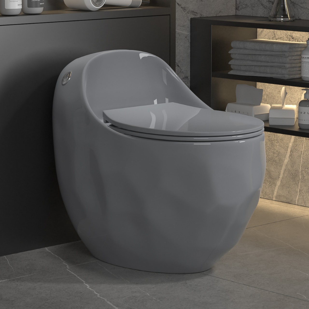 Color redondo inodoro creativo personalizado sifón silencioso descarga inodoro gran tubo huevo asiento ahorro de agua