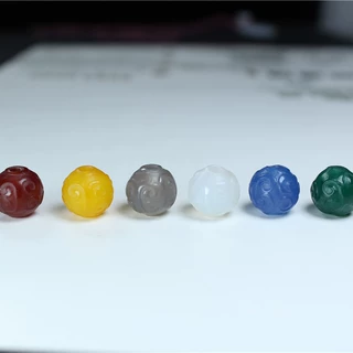 厂家直销玛瑙散珠老红玛瑙雕花回纹珠 DIY散珠多宝玉石吊坠配件