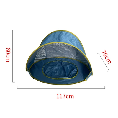 Fashion New Beach Rainproof Tent Sun Protection Layer Anti-Uv Tent Camping Thickened Foldable Tent (Avtomobil dam çadırları) - peacock-blue-1-person