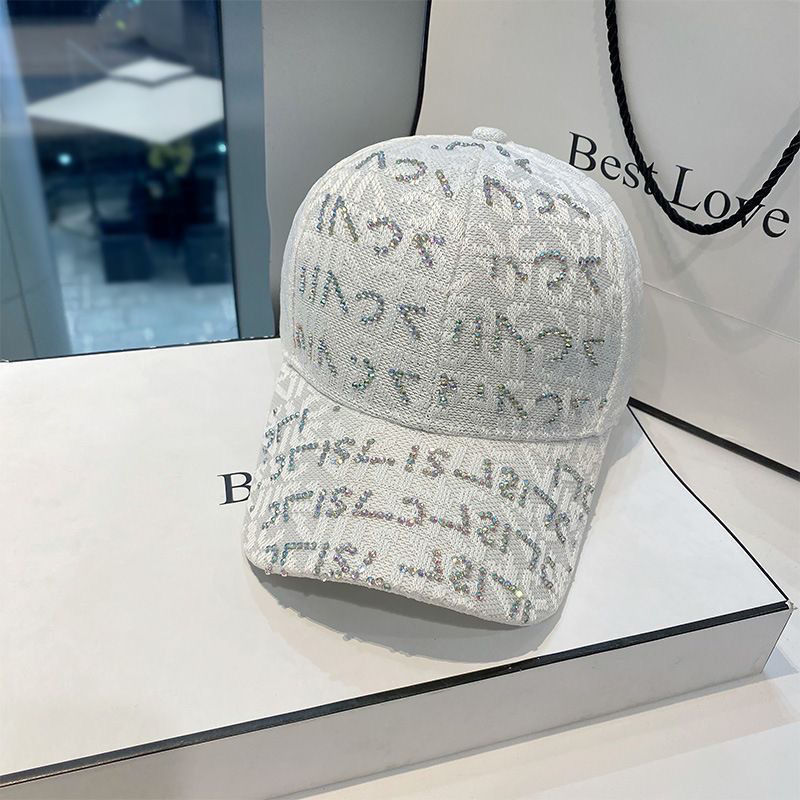 Sparkly Rhinestone Leaf Trucker Cap Adjustable Sun Hat For Women_voghion.com