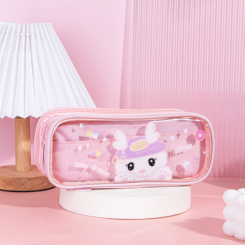 Japón encantador dibujos animados tablero de ajedrez bolsas de lápiz de gran capacidad bolsas de lápiz bolsas de almacenamiento de lienzo estudiantes bolsas de papelería