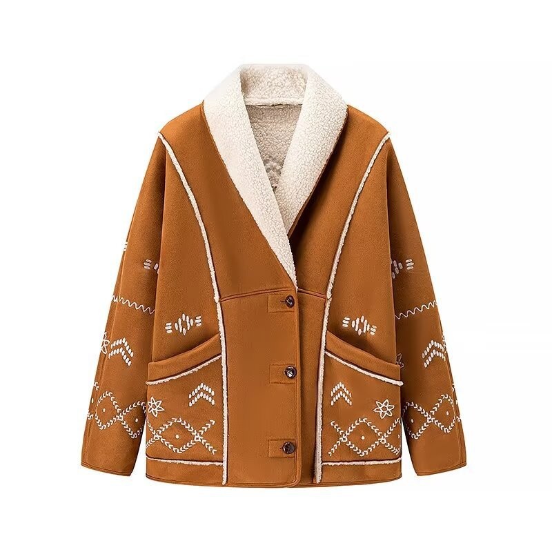 Damenjacke Mit Lammfelloptik Für Den Herbst Und Den Winter_voghion.com