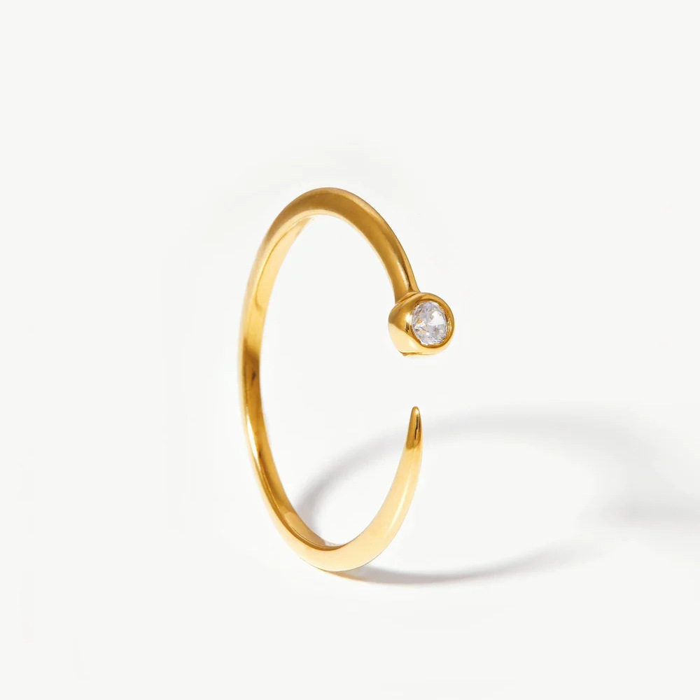 Copper Material Geometric Pattern Wholesale Jewelry Elegant Modern Style Geometric Copper Zircon Inlay Open Rings