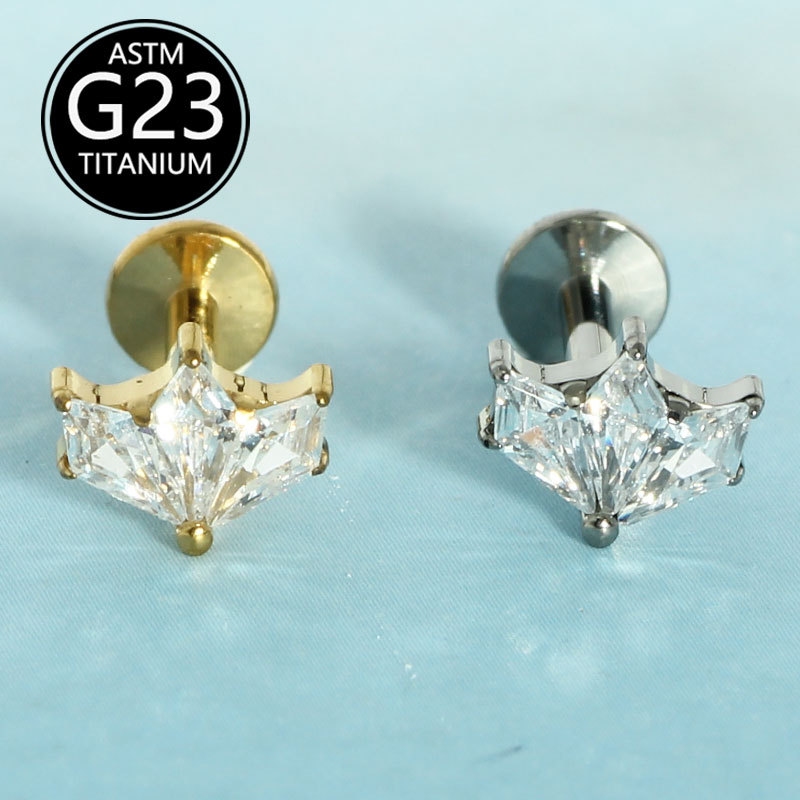 Labret piercing jewelry detail image
