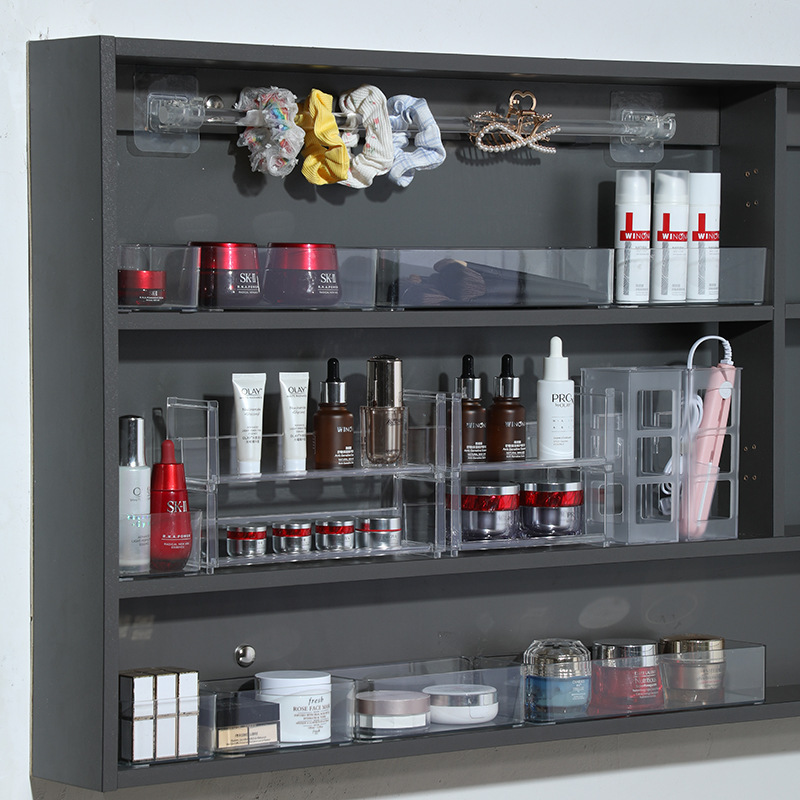 Household Mirror Cabinet Storage Box Bathroom Acrylic Bathroom Cabinet Rear Cosmetic Finishing Box Washstand Storage Rack