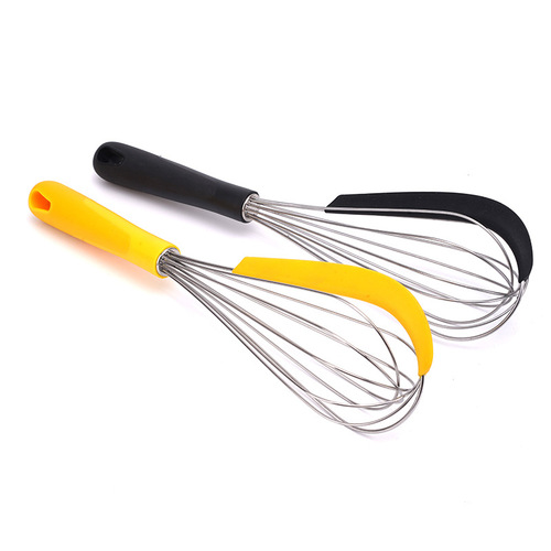 12-inch stainless steel silicone manual egg beater small scraper plastic mixer kitchen egg whisk whisk