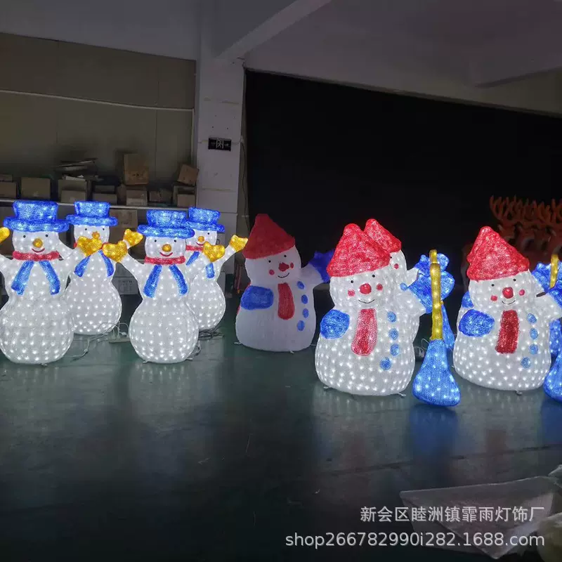 户外节日灯立体雪人动物植物亮化图案工程案例圣诞造型灯立体造型