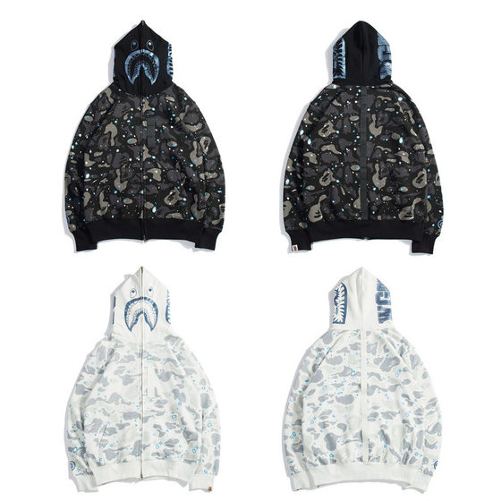 Spring and Autumn Japanese Fashion Brand Double Hat Sweater Fake Two-piece Cardigan Zipper Hoodie Men's and Women's Youth Fashion Jacket Wholesale