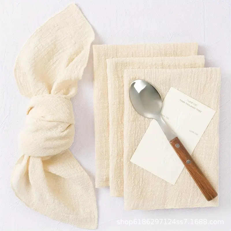 Manufacturer's Best-Selling Cross-Border Bamboo Cotton Napkins with Hemmed Edges for Holiday Parties, Food, and Table Decoration