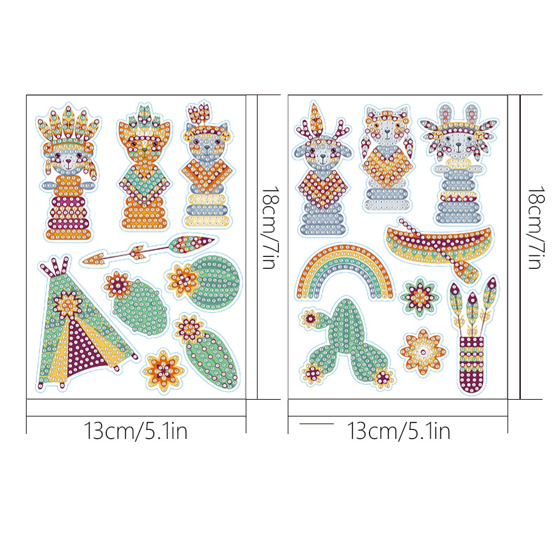 Superventas de dibujos animados gatito cachorro diamante pintura libre pegatinas DIY pegatinas de pared de ladrillo pegatinas de los niños pegatinas hechas a mano diamante redondo