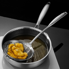 304 stainless steel colander household kitchen sieve filter mesh large size dumpling deep-fried noodle scoop potato chip fryer scoop