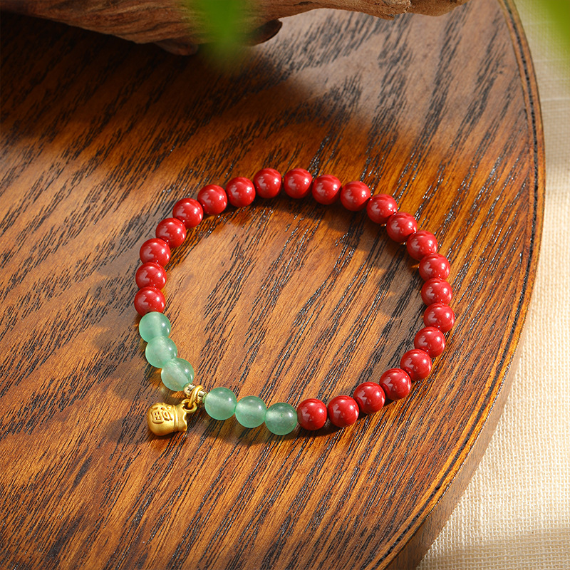 Elastic retro red elegant bracelet handmade