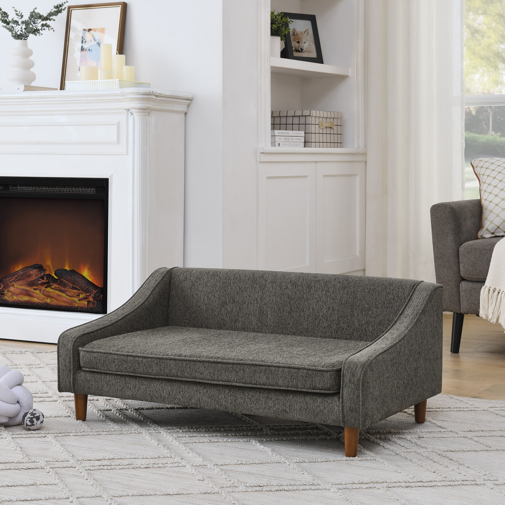 Fábrica directa moderna y simple muebles de sala de estar simple doble triple pequeño sofá de tela