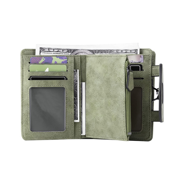 Women's wallet new small leather fresh sweet style bifold wallet with fashion kiss lock women's change wallet