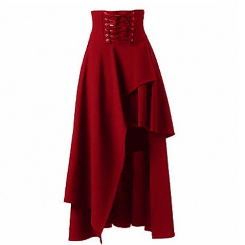 In-stock European and American foreign trade: AliExpress, Amazon, eBay hot-selling 5-color irregular gothic midi skirt