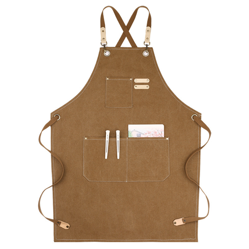 Factory canvas apron milk tea shop barista work clothes men's and women's beauty salon apron